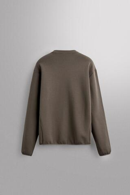 ZARA ТЕХНИЧЕСКАЯ ТОЛСТОВКА С КРУГЛЫМ ВЫРЕЗОМ, ПЕСОЧНЫЙ