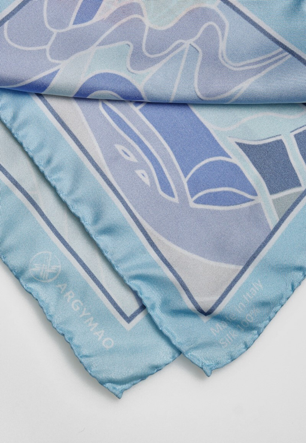 Шелковый платок QYZGALDAQ BLUE 45x45