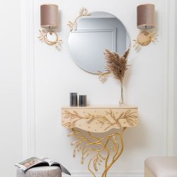 Консоль Oliva Branch (Олива Бранч) Айвори Мраморное золото