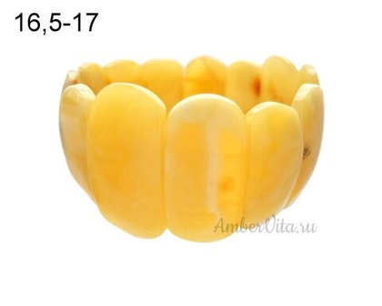 Плоский браслет из натурального янтаря (7135)