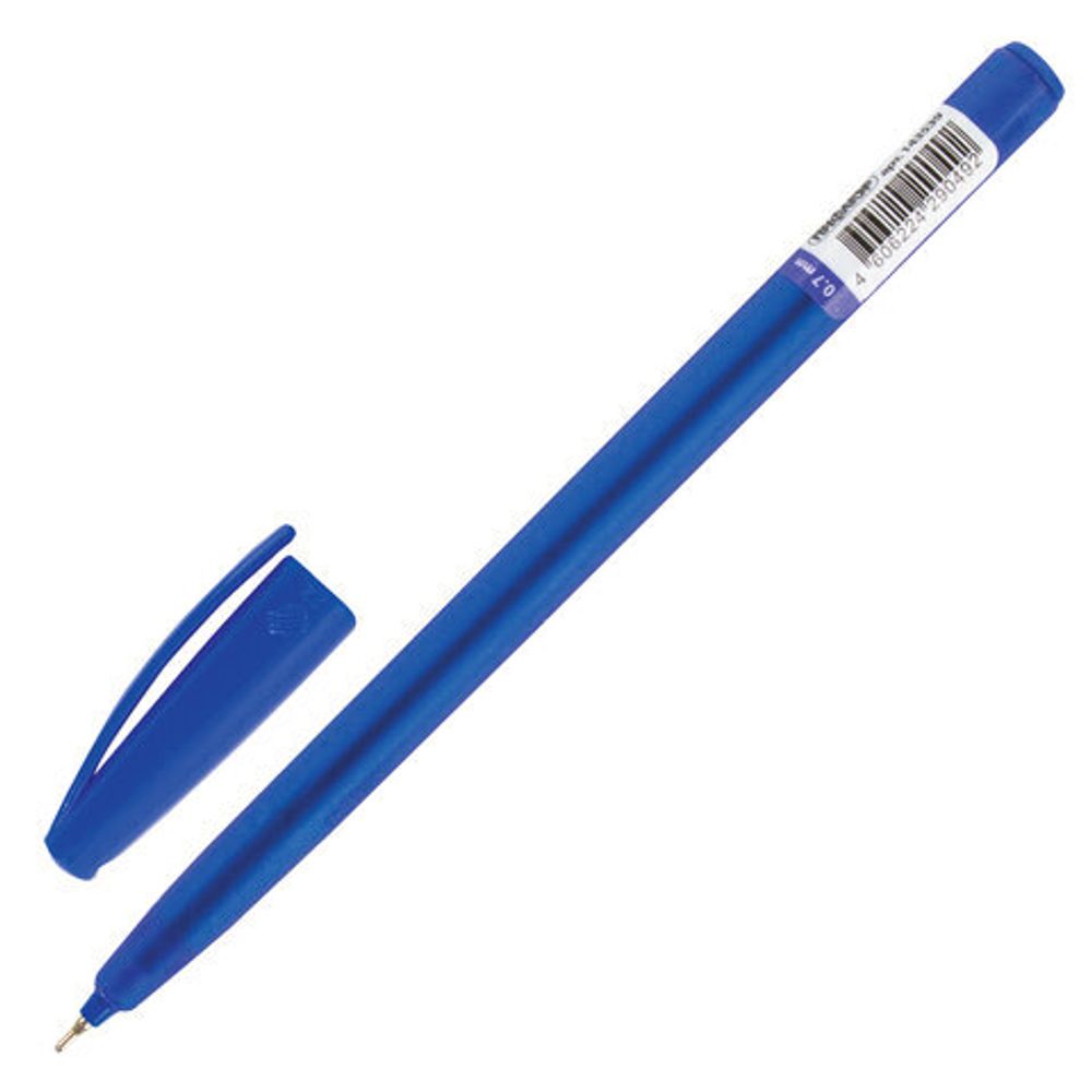 Ручка шариковая масляная в безопасном синем корпусе ПИФАГОР, СИНЯЯ, узел 0,7 мм, линия письма 0,3 мм, 143539