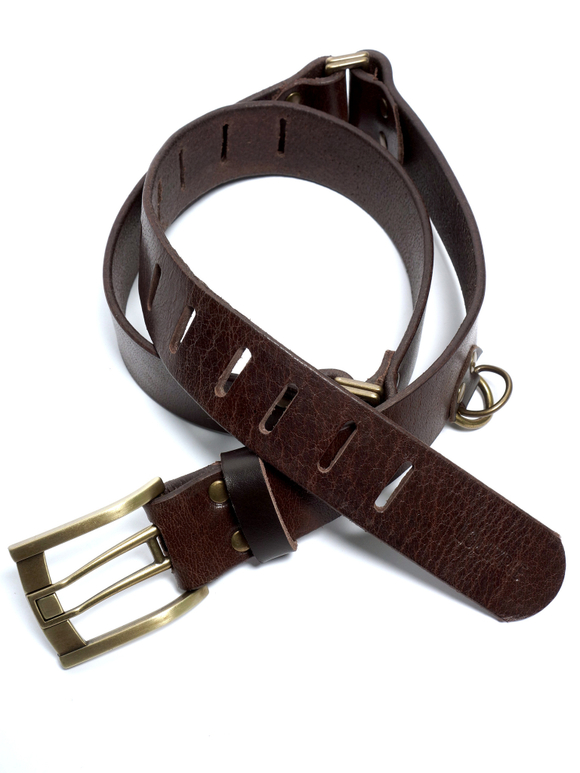 Ремень кожаный коричневый
