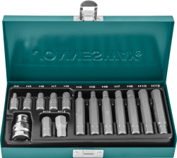 S29H4115S Набор вставок-бит 10 мм DR шестигранных с переходником, 15 предметов