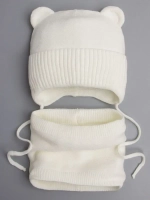 Шапка и снуд вязаная демисезонная для детей