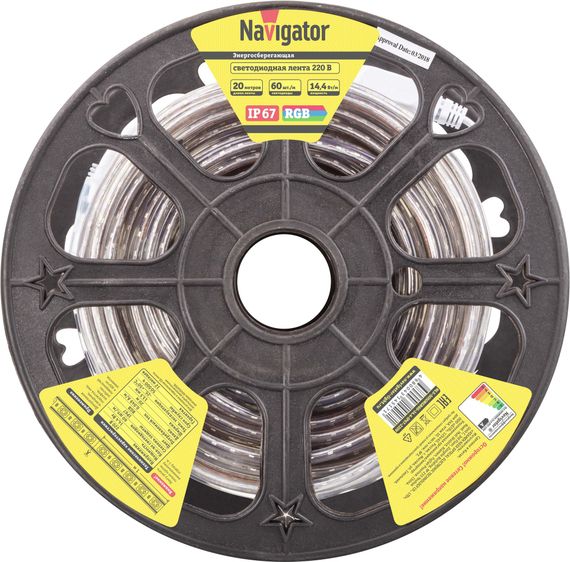 Лента светодиодная Navigator 220V 14,4Вт IP67 цветная 34355