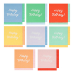 Салфетки большие цветные "Happy Birthday" 16 шт.