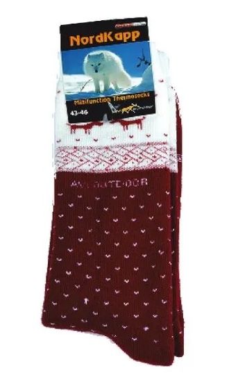 Термоноски детские с оленями красные NordKapp 515/1