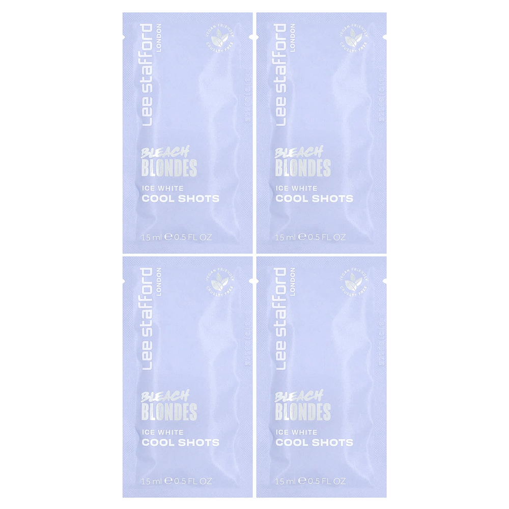 Lee Stafford, Bleach Blondes, Cool Shot, отбеливающий, 4 пакетика, 15 мл (0,5 жидк. унции)