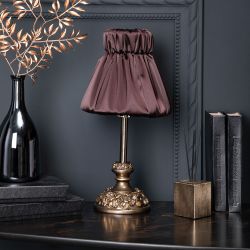 Настольная лампа Лето Weron Бронза с абажуром Адель Шоколад