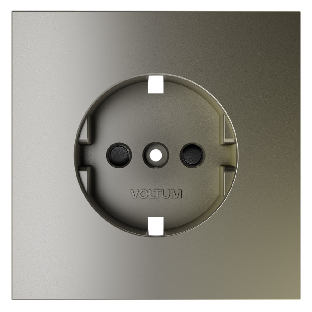 Накладка для розетки с заземлением и защитными шторками, S70 (шелк)