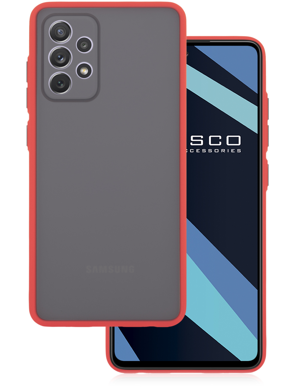 Чехол ROSCO для Samsung Galaxy A72 оптом (арт. SS-A72-ST-TPU-RED-BLACK)
