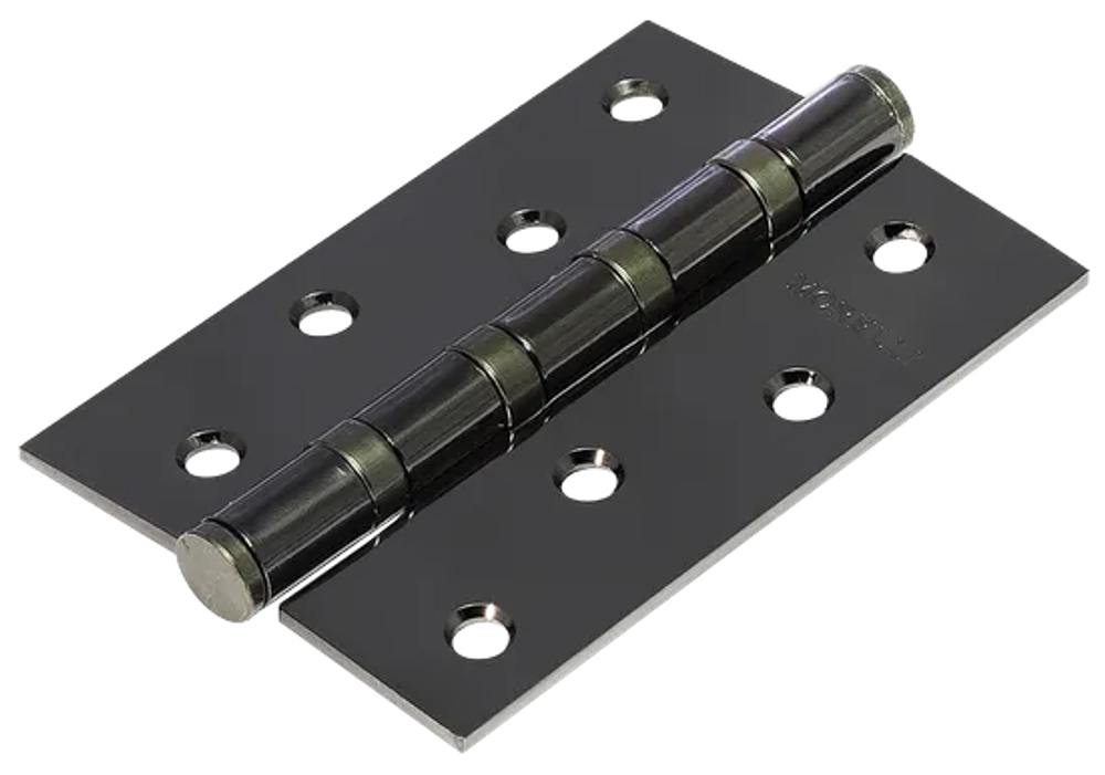 Петля карточная стальная MSN 100X70X2.5-4BB BN с подшипником универсальная, врезная на круглой оси, цвет черный никель