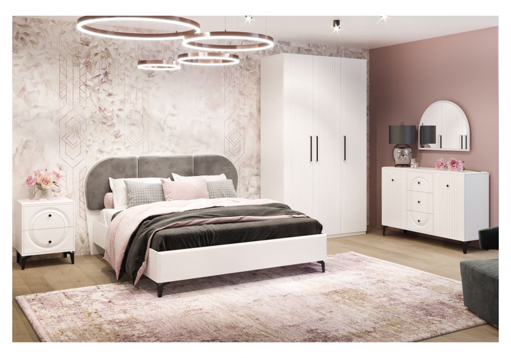 Шкаф Венеция 1260 белый шагрень / белый