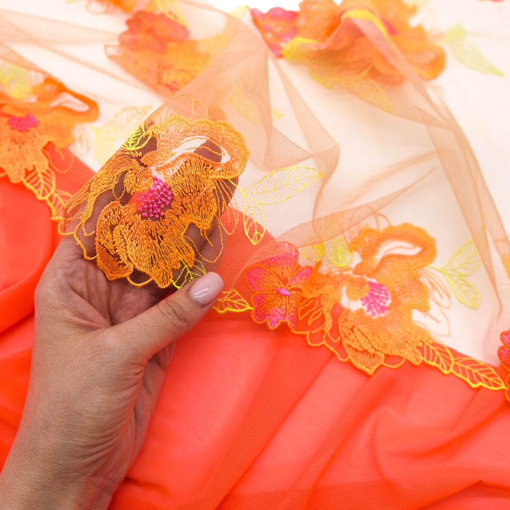 Сетка эластичная ОРАНЖЕВЫЙ НЕОН, Китай