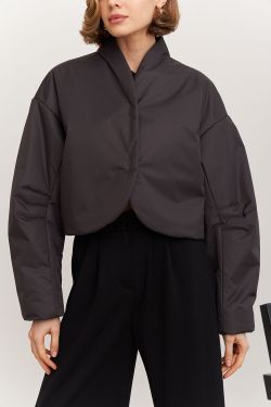 Куртка с объемными рукавами цвета графит