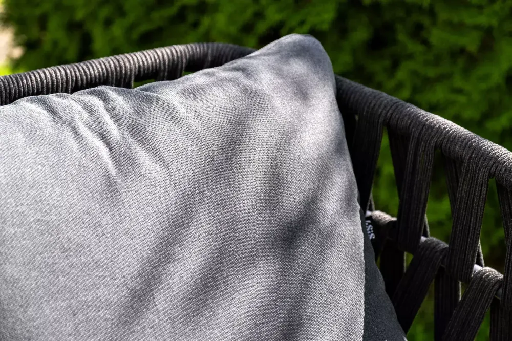 "Диего" лаунж-зона 4-местная плетеная из роупа (веревки), каркас алюминиевый темно-серый, роуп темно-серый