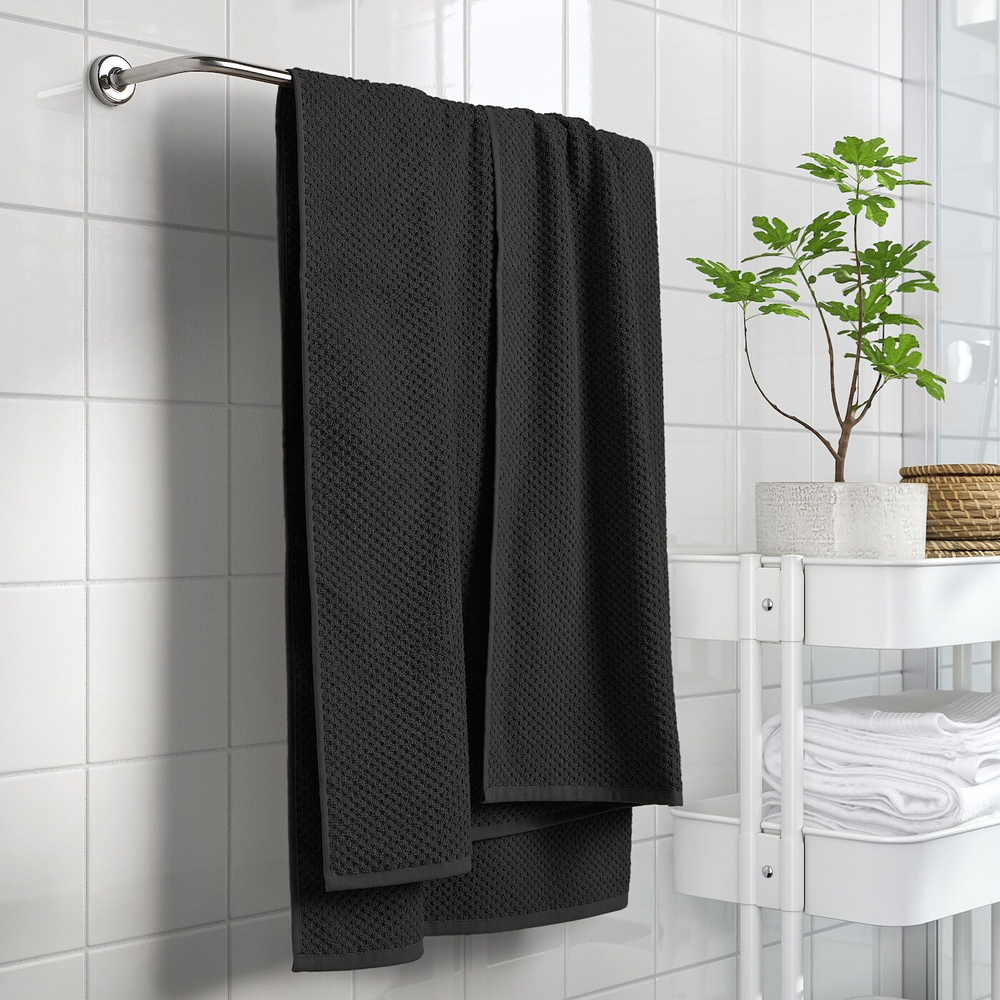 IKEA GULVIAL  (ИКЕА ГУЛВИАЛ)  -  Полотенце банное, черное, 100x150 см