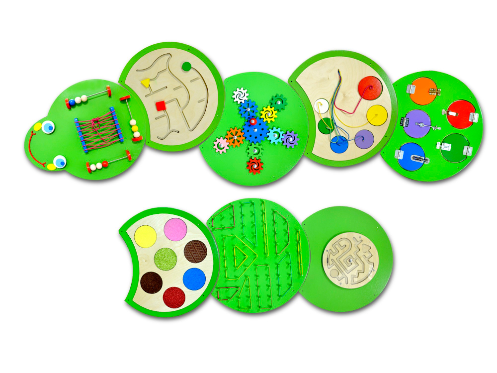 Развивающая дидактическая панель Гусеница большая