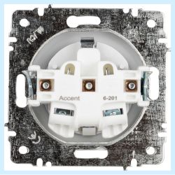 Розетка Intro Accent 6-201-01 2Р 16А-250В IP20 СУ AL/CU белый