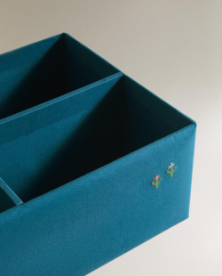 Zara Home Корзина из плетёной бумаги, цвет синий, 39 см