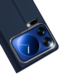 Чехол книжка из PU кожи синего цвета для Xiaomi 17 Pro Max, серия Skin Pro Series от Dux Ducis