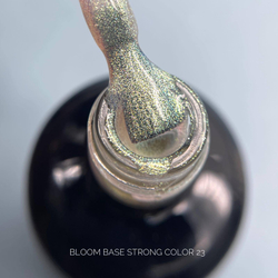 Bloom Strong base Color 23 - База жесткая прозрачная с золотым шиммером, 15