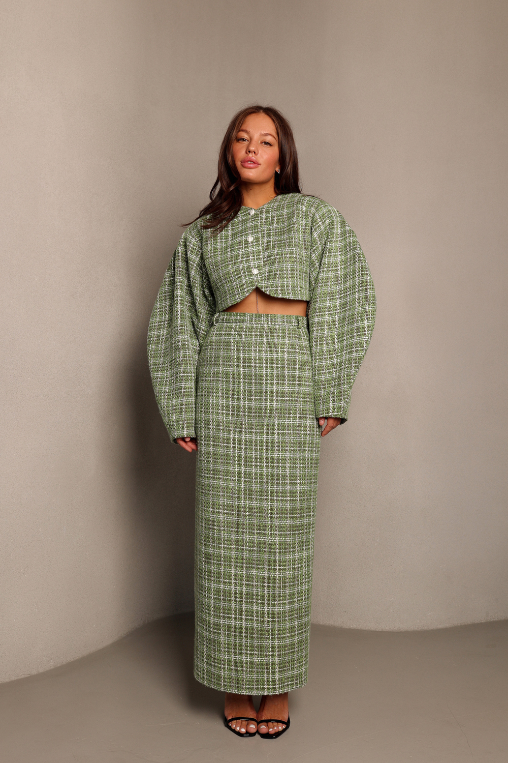 Юбка из твида миди