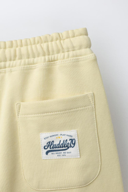 ZARA ШОРТЫ-ДЖОГГЕРЫ С НАДПИСЬЮ, ЖЕЛТЫЙ