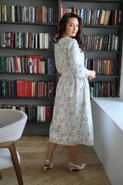 Платье из хлопка с цветами