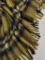 Купон альпака с мохером, шерстью и п/а в зеленый клетку