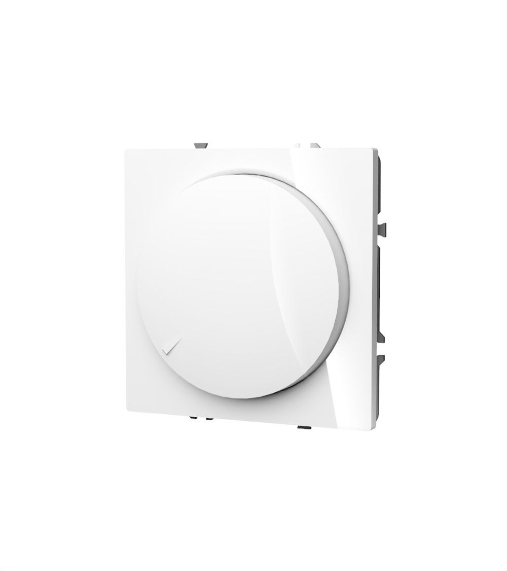 Светорегулятор встраиваемый VOLTUM S70 поворотно-нажимной 600 Вт, (белый глянцевый)