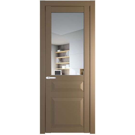 Межкомнатная дверь эмаль Profil Doors 1.5.3PD перламутр золото стекло прозрачное