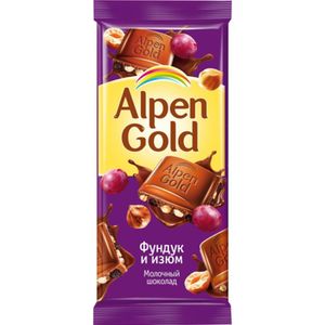 ШОКОЛАД ALPEN GOLD ФУНДУК-ИЗЮМ 80ГР