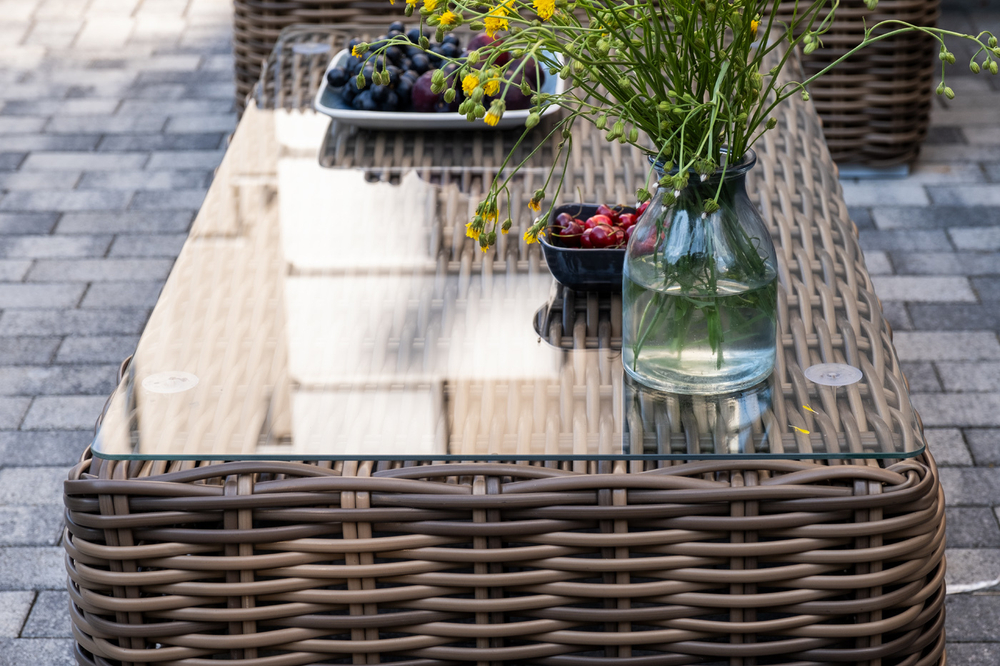 "Палермо" лаунж-зона из искусственного ротанга, цвет соломенный