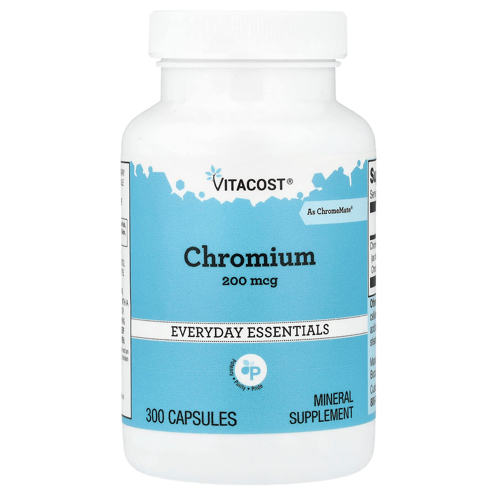Vitacost, хром ChromeMate®, 200 мкг, 300 капсул