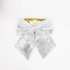 Бант Эмили 20x22 см., 1 шт., серебро, бархат, Christmas DeLuxe (14243)