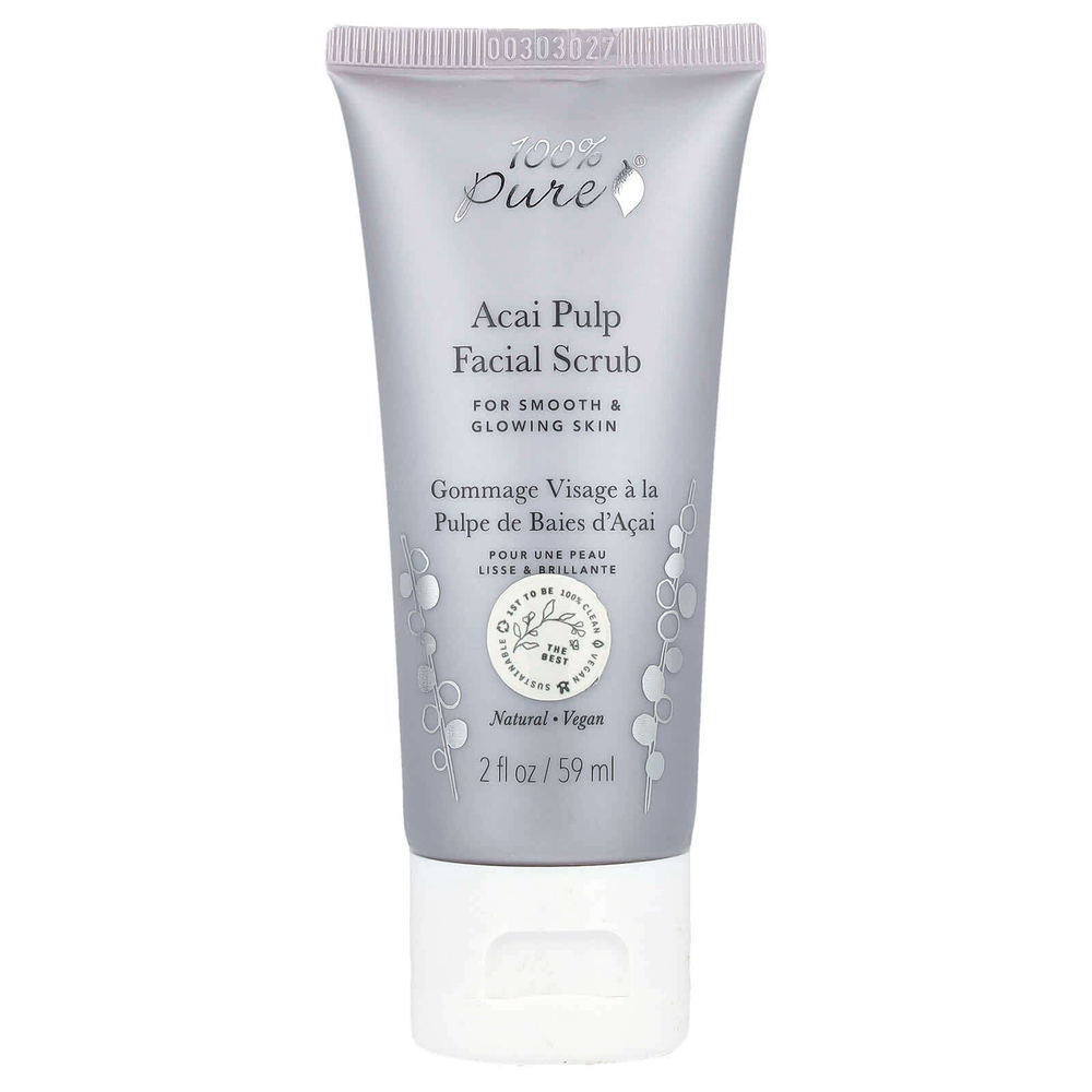 100% PURE, Скраб для лица из мякоти асаи, 59 мл (2 жидк. Унции)