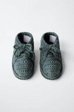 ZARA ПИНЕТКИ С БАНТОМ, СИНИЙ