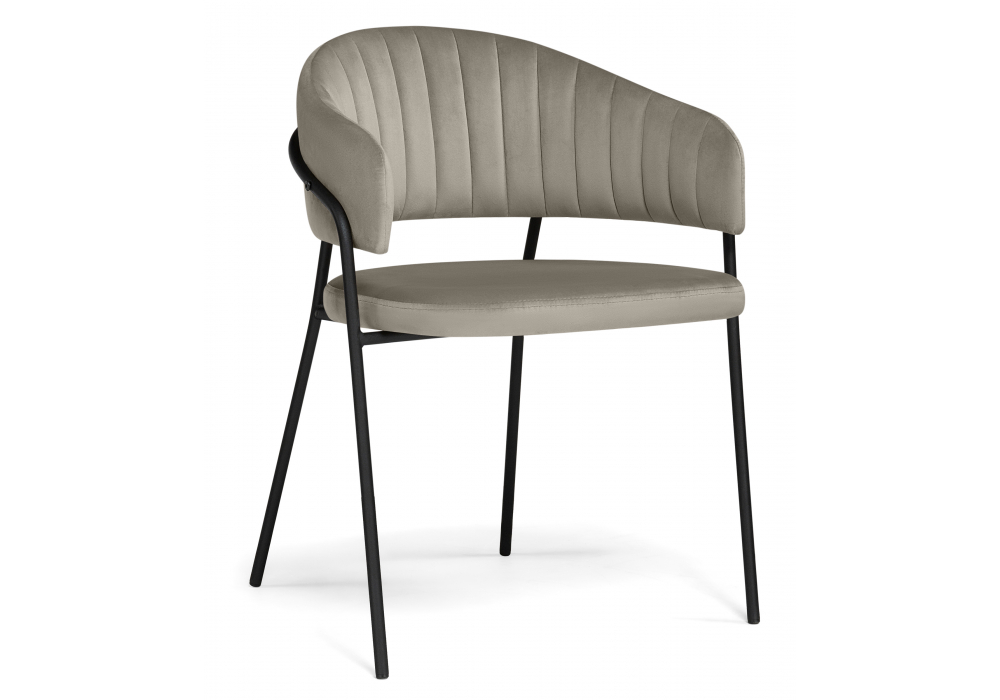 Стул на металлокаркасе Woodville Лукас бежевый, черный каркас