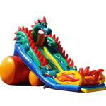 Коммерческий надувной батут-горка "Огненный дракон" 15*7*11 м