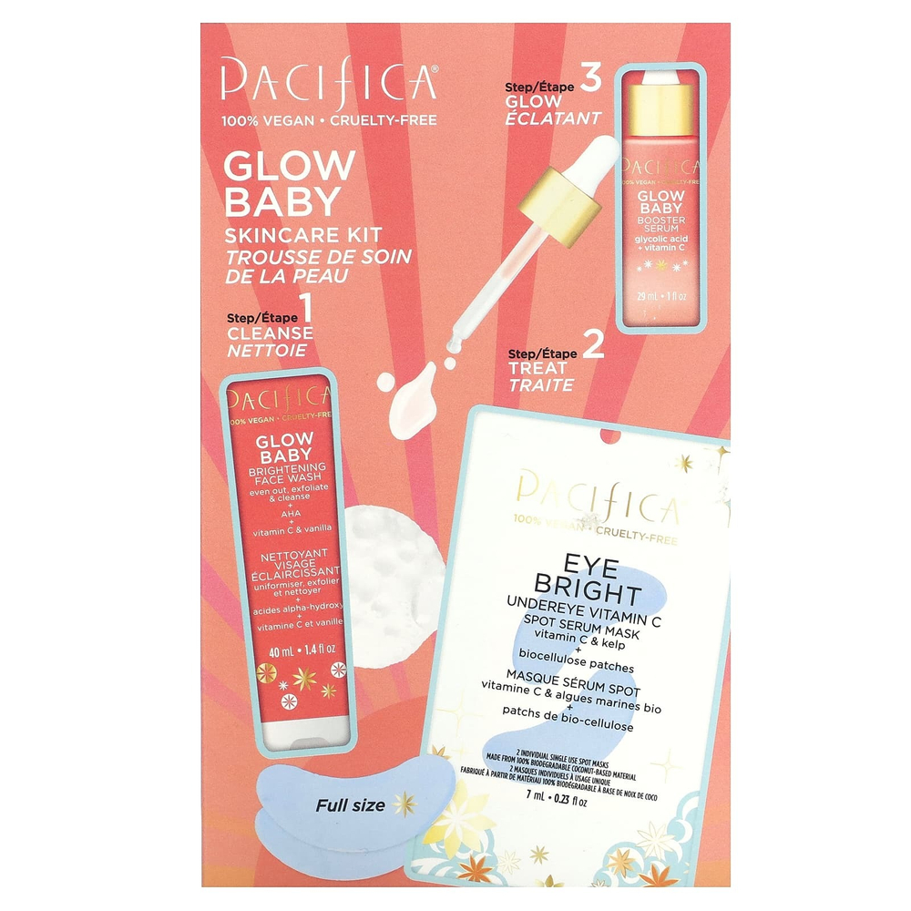 Pacifica, Набор для ухода за кожей Glow Baby, набор из 3 предметов