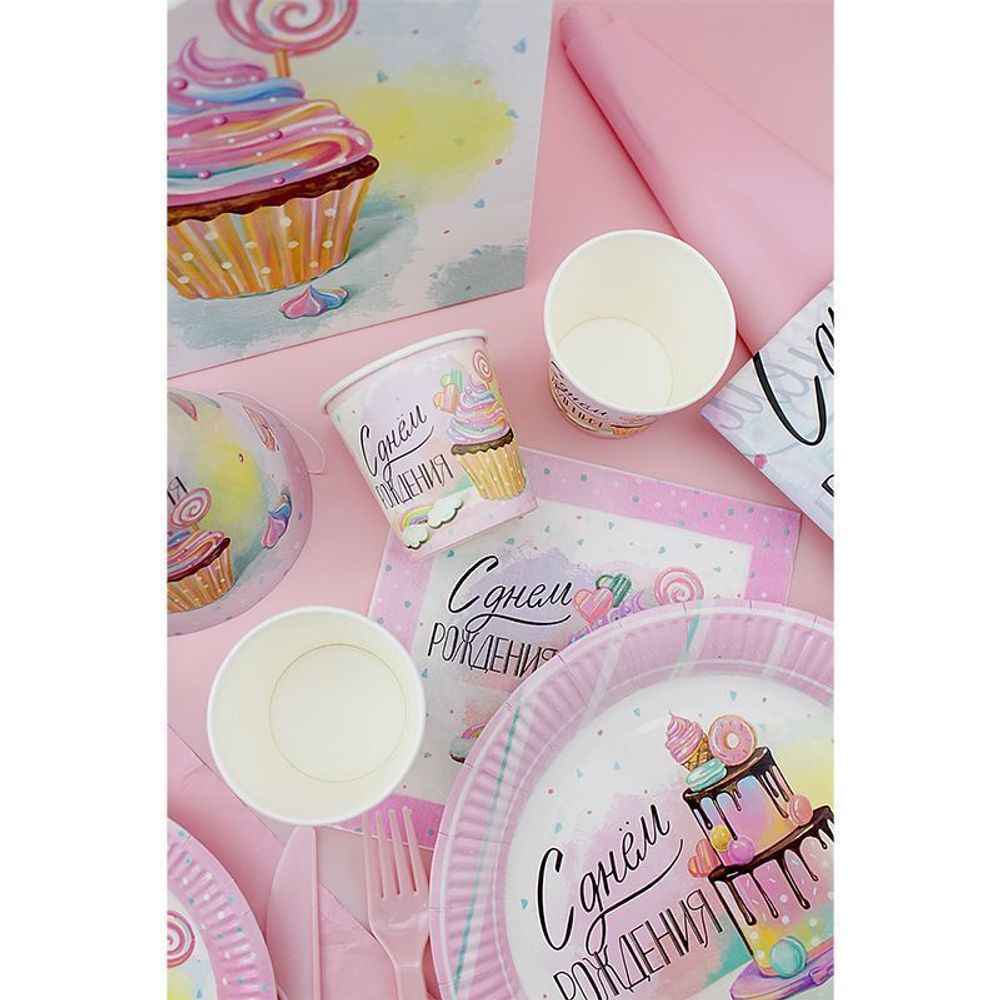 Салфетки "Сладкий День Рождения" / набор 12 шт. /