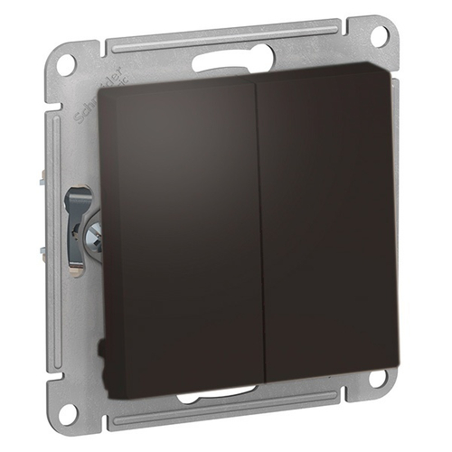 Двухклавишный выключатель 10А SE AtlasDesign, мокко [уп 10 шт] ATN000651