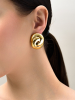 Серьги "Double round element" Gold