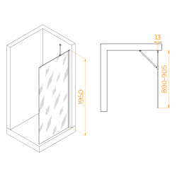 Душевая перегородка RGW WA-110 (Прозрачное, 900)