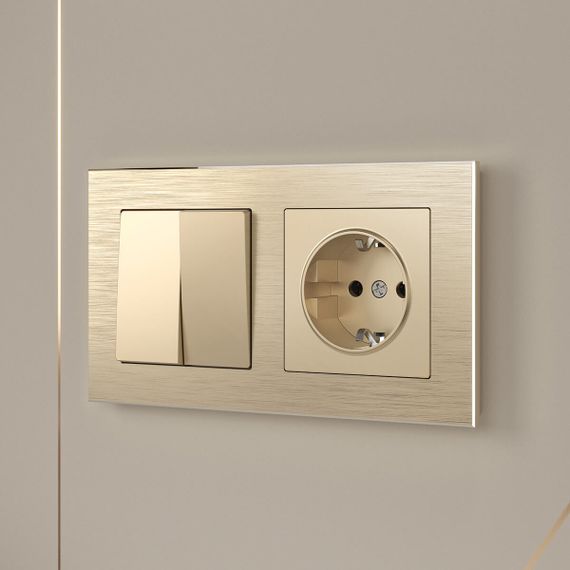 Розетка с заземлением Werkel шампань W1171011 4690389157363