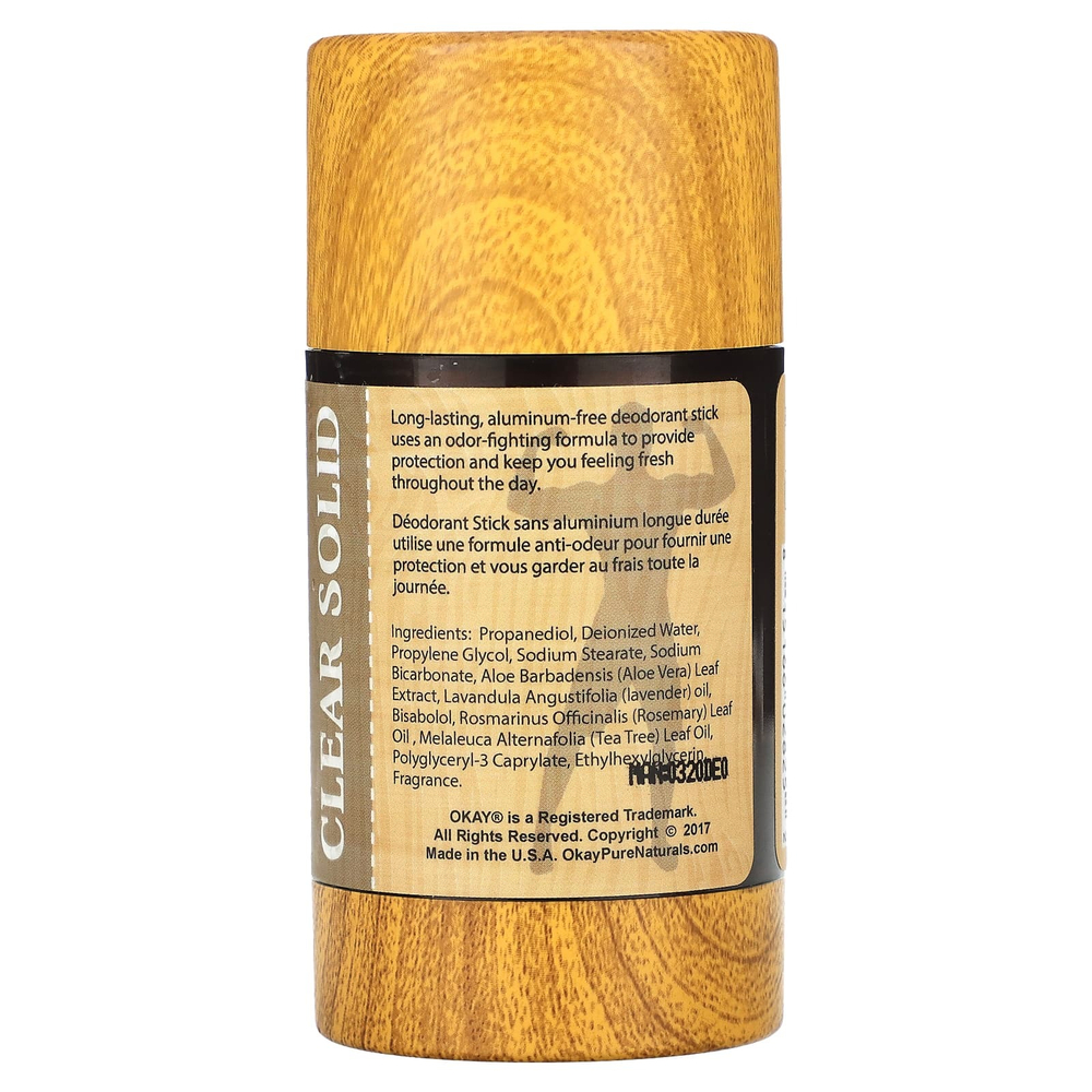 Okay Pure Naturals, Мужской дезодорант без алюминия, свежесть, 3 унции (85 г)