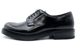 PRADA Prada comfortable frosted lace-up casual shoes men's black