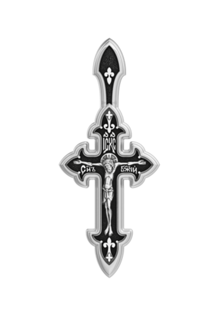 Крестик нательный серебряный с чернением.