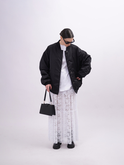 Провокационный бомбер oversize MAGGIE с розой, elegant black